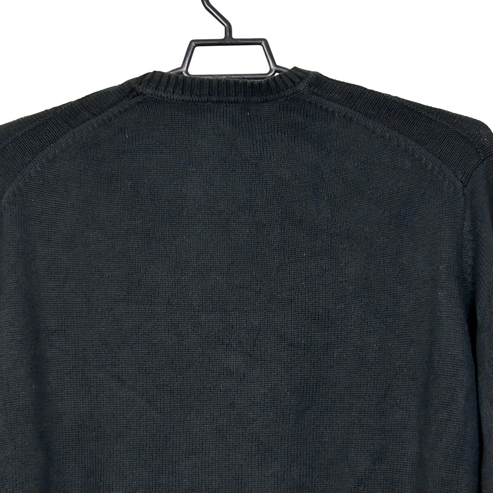 Geoffrey Beene Sweater Mens XXL Black Cotton Textured Grid Pattern Crew Neck - Picture 9 of 13